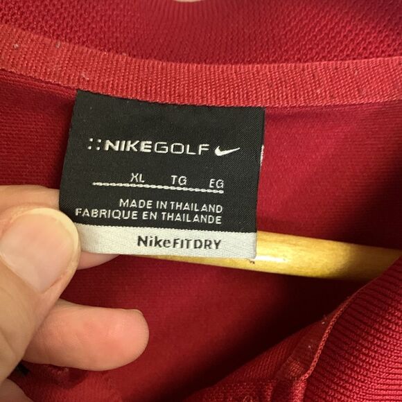 Nike Golf Red Black Trim Performance Short Sleeve Classic Polo Shirt Size XL - Picture 5 of 10